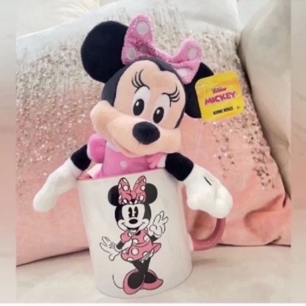 Disney Minnie Mouse Plush + Large Cup Mug Gift Set NEW
